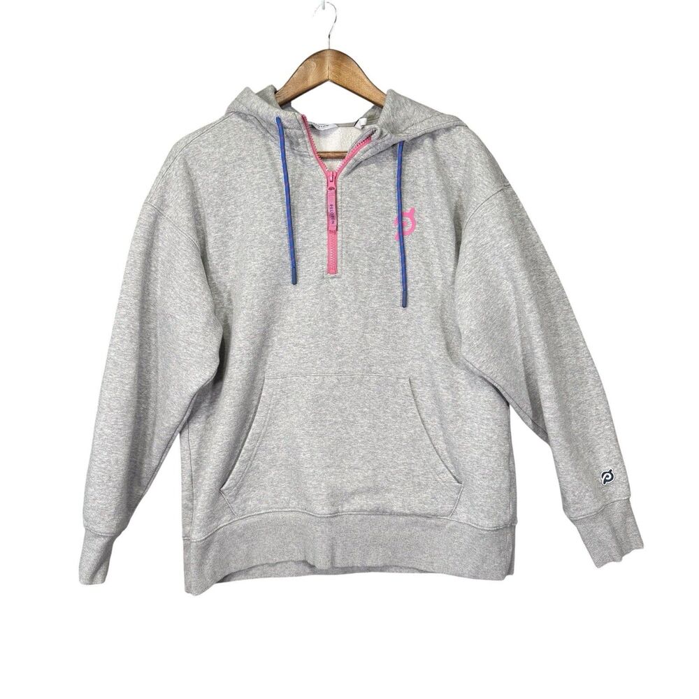 Peloton Women’s Pullover Hoodie 1/4 Zip Logo Medium Grey *read*